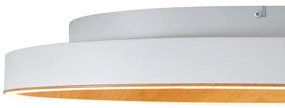 Дизайнерска таванна лампа бяла с дърво 60 см вкл. LED 3-степенен превключвател - Ingo