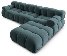 Ъглов диван от кадифе в цвят бензин Bellis - Micadoni Home
