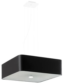 Черно висящо осветително тяло със стъклен абажур/с текстилен абажур Kortez – Nice Lamps