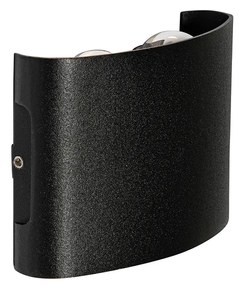 Външна стенна лампа черна с LED 4-светлини IP54 - Silly