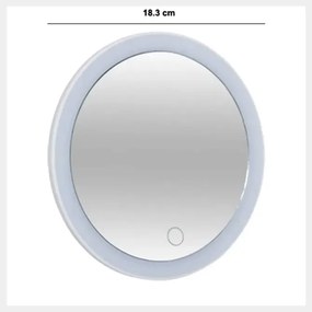 Огледало за баня 5five, LED, Пластмаса, Въртящо