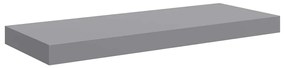 323853 vidaXL Окачен стенен рафт, сив, 60x23,5x3,8 см, МДФ