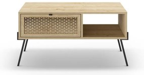 Масичка за кафе в дъбов декор в естествен цвят 60x100 cm Ecrin - Marckeric