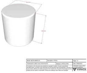Бял детски пуф от плат букле MOON - Vipack