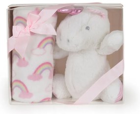 CANGAROO Одеяло с играчка UNICORN СИВИ/РОЗОВИ ЗВЕЗДИ