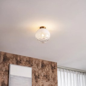 Дизайнерско таванно осветление месинг с бяло градиентно стъкло - Pillon