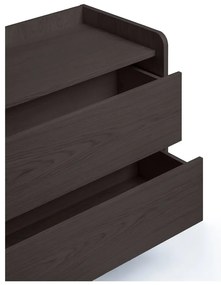 Черен висок скрин от дъб 80x82 cm Wrap - Bonami Selection