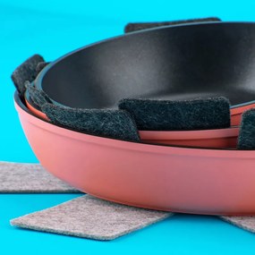 Протектори за тиган 3 бр Tasty Modern Cookware 678978, 3 размера, Филц, Черен/Сив