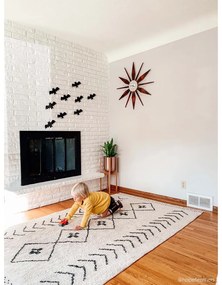 Кремав ръчно изработен памучен килим подходящ за пране 170x120 cm Bereber Rhombs – Lorena Canals