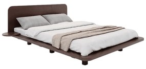Тъмнокафяво двойно легло от букова дървесина 160x200 см в тъмнокафяв цвят Japandic - Skandica