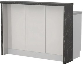 Островна кухненска пейка Modena-Length: 150 cm.-White glossy-Black Stone