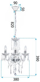 ЛАМПА EBT006-3CP TRANSPARENT