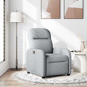 4015522 vidaXL Реклайнер стол, светлосив, текстил