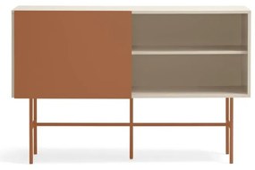 Нисък скрин с плъзгащи се врати в светлосиво-тухлено 140x91 cm Nube - Teulat