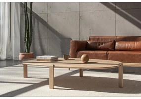 Масичка за кафе от масивен дъб в естествен цвят 100x180 cm Kulin – Gazzda