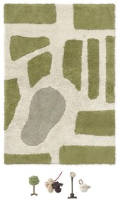 Памучно детско килимче за игра в зелен и кремав цвят 90x130 cm Hyde Park – Lorena Canals