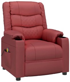 348046 vidaXL Реклайнер стол, виненочервен, изкуствена кожа