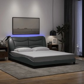 3213711 vidaXL Рамка за легло с LED без матрак Hvar, 160x200 см, плат