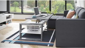 НУО Бетон Милениум/Бял мат -МОДЕРНА ХОЛНА МАСА С ПОВДИГАЩ СЕ ПЛОТ