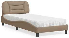 3208686 vidaXL Легло с матрак, капучино, 80x200 см, изкуствена кожа