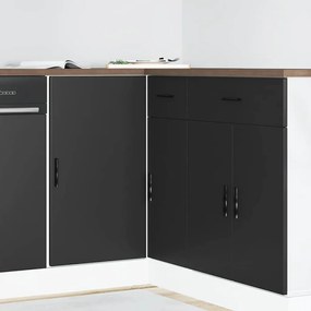 854290 vidaXL мивка база кабинет Lyon черно инженерство дърво