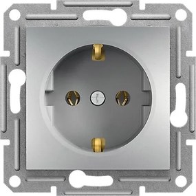 SE Контакт ШУКО 16A цвят Алуминий Asfora  - EPH2900161