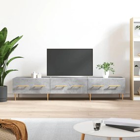 829144 vidaXL ТВ шкаф, бетонно сив, 150x36x30 см, инженерно дърво