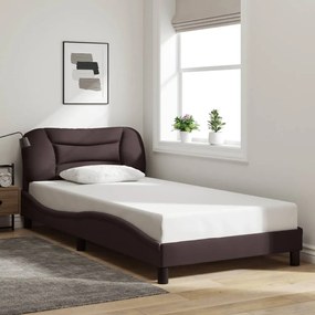 3207754 vidaXL Рамка за легло без матрак, тъмнокафява, 100x200 см, плат