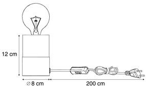 Модерна настолна лампа черна мраморна - Marissa