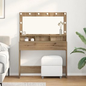 Sonata H тоалетна маса с LED светлини от Artisan дъб, 100x41x135 см