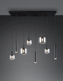 Черно висящо осветително тяло с метален абажур/със стъклен абажур Mataro – Trio