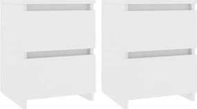 800514 vidaXL Нощни шкафчета, 2 бр, бели, 30x30x40 см, инженерно дърво