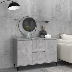 806116 vidaXL Сайдборд, бетонно сив, 102x35x70 см, инженерно дърво