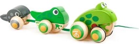 Hape - Дървена играчка за дърпане - Семейство жабки