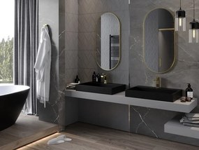 Mexen Loft овално огледало за баня 100 x 50 cm, златна рамка - 9851-100-050-000-50