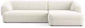 Бял кадифен ъглов диван (десен ъгъл) Moana – Makamii