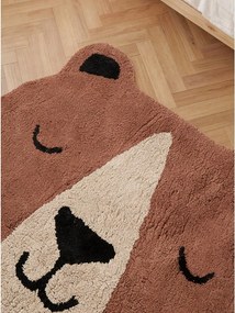 Кафяв памучен детски килим подходящ за пране/ръчно изработен 101x120 cm Snuggle Benni – Hanse Home
