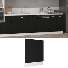 802563 vidaXL Панел за съдомиялна машина, Lyon черен, 59,5x3x67 см