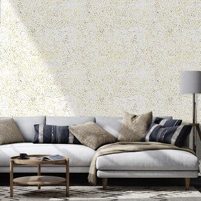 Самозалепващ тапет – Златни точки на бял фон