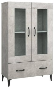 812559 vidaXL Висок шкаф, бетонно сив, 70x31x115 см, инженерно дърво