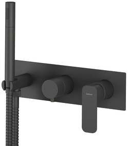 Матово-черна вградена душ батерия (2 изхода) Spy – Sapho