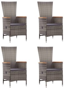 3068758 vidaXL Градински трапезен комплект, 5 части, сив