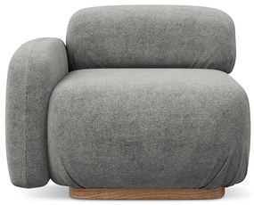 Сив модул за диван от букле (ляв ъгъл) Ailani – Makamii