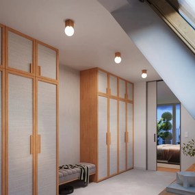 Осветително тяло за таван в естествен цвят със стъклен абажур 12x12 cm Rayer – Sollux