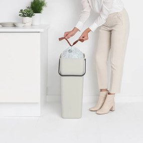 Кош за разделно събиране на боклук Brabantia Sort&Go 1005554, 40 л, Дръжка, Възможност за стенен монтаж, Светлосив