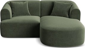 Зелен кадифен ъглов диван (десен ъгъл) Campi – Cosmopolitan Design