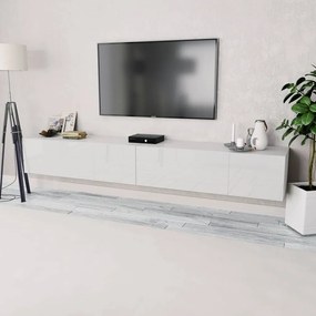 275113 vidaXL ТВ шкафове, 2 бр, инженерно дърво, 120x40x34 см, бял гланц