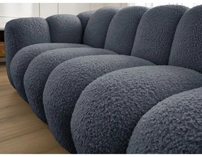 Тъмносив диван от прежда с примки от букле 232 cm Hippolyte – Bobochic Paris