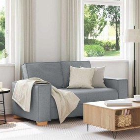 4104970 vidaXL Двуместен диван, светло сив, 160x78x84 см, плат