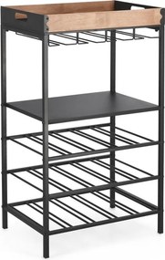 Черен метален шкаф за вино брой бутилки 15, 48,5x84,5x34 cm Isaac – Yes Everyday